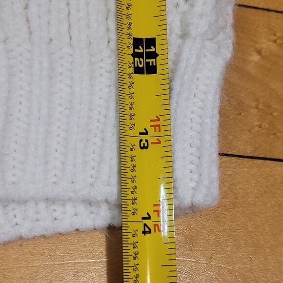 Vintage White Chunky Cable Knit Kids Sweater Size Small 4/5 Made in USA - Picture 5 of 8